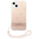 Guess GUOHCP14MH4STP iPhone 14 Plus 6.7 "pink / pink hardcase 4G Print Strap