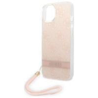 Guess GUOHCP14MH4STP iPhone 14 Plus 6.7 "pink / pink hardcase 4G Print Strap