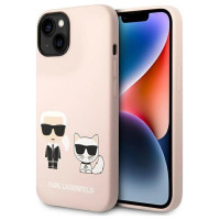 Karl Lagerfeld KLHMP14SSSKCI iPhone 14 6.1 "hardcase light pink / light pink Silicone Karl & Choupette Magsafe