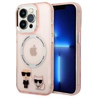 Karl Lagerfeld KLHMP14XHKCP iPhone 14 Pro Max 6.7 "hardcase pink / pink Karl & Choupette Aluminum Magsafe