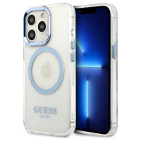 Guess Etui Guess Metal Outline MagSafe na iPhone 13 Pro / iPhone 13 - niebieskie