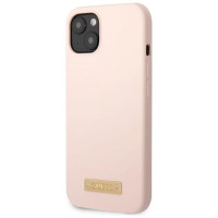 Guess GUHMP13SSBPLP iPhone 13 mini 5.4" pink/pink hard case Silicone Logo Plate MagSafe