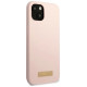 Guess GUHMP13SSBPLP iPhone 13 mini 5.4" pink/pink hard case Silicone Logo Plate MagSafe