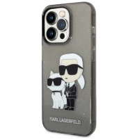 Karl Lagerfeld Glitter Karl&Choupette case for iPhone 14 Pro - black