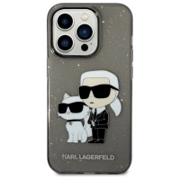 Karl Lagerfeld Glitter Karl&Choupette case for iPhone 14 Pro - black