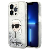 Karl Lagerfeld Glitter Karl's Head case for iPhone 14 Pro Max - silver