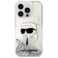 Karl Lagerfeld Glitter Karl's Head case for iPhone 14 Pro Max - silver