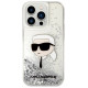 Karl Lagerfeld Glitter Karl's Head case for iPhone 14 Pro Max - silver