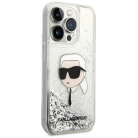 Karl Lagerfeld Glitter Karl's Head case for iPhone 14 Pro Max - silver