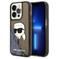 Karl Lagerfeld Glitter Karl's Head case for iPhone 14 Pro Max - black