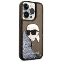 Karl Lagerfeld Glitter Karl's Head case for iPhone 14 Pro Max - black