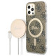 Guess Set Guess GUBPP12MH4EACSW Case+ Charger iPhone 12/12 Pro brown/brown hard case 4G Print MagSafe