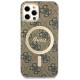 Guess Set Guess GUBPP12MH4EACSW Case+ Charger iPhone 12/12 Pro brown/brown hard case 4G Print MagSafe