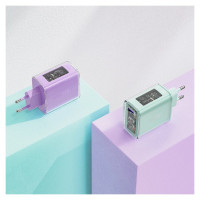 Acefast charger GaN 65W 3 ports (1xUSB, 2xUSB C) gray (A45)