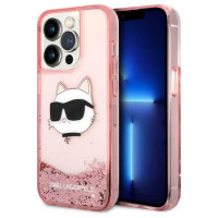 Karl Lagerfeld KLHCP14XLNCHCP iPhone 14 Pro Max 6.7" pink/pink hardcase Glitter Choupette Head