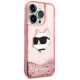 Karl Lagerfeld KLHCP14XLNCHCP iPhone 14 Pro Max 6.7" pink/pink hardcase Glitter Choupette Head