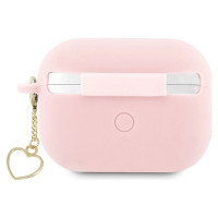 Guess GUAP2LSCHSP AirPods Pro 2 cover pink/pink Silicone Charm Heart Collection