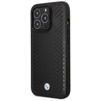 BMW Case BMW BMHMP14L22RFGK iPhone 14 Pro 6.1" black/black Leather Diamond Pattern MagSafe