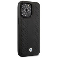 BMW Case BMW BMHMP14L22RFGK iPhone 14 Pro 6.1" black/black Leather Diamond Pattern MagSafe