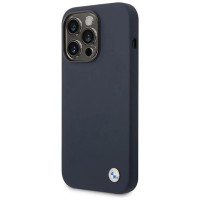 BMW Case BMW BMHMP14XSILNA iPhone 14 Pro Max 6.7" navy blue/navy Silicone Metal Logo MagSafe