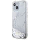 Guess Liquid Glitter Marble case for iPhone 14 - white