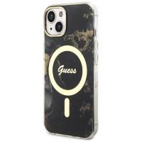 Guess GUHMP14MHTMRSK iPhone 14 Plus 6.7" black/black hardcase Golden Marble MagSafe