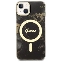 Guess GUHMP14MHTMRSK iPhone 14 Plus 6.7" black/black hardcase Golden Marble MagSafe