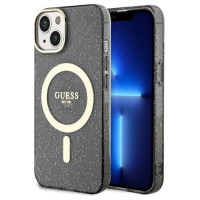Guess Glitter Gold MagSafe case for iPhone 14 - black