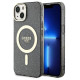Guess Glitter Gold MagSafe case for iPhone 14 - black