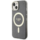 Guess Glitter Gold MagSafe case for iPhone 14 - black