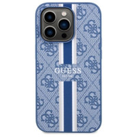 Guess GUHMP14LP4RPSB iPhone 14 Pro 6.1" blue/blue hardcase 4G Printed Stripes MagSafe