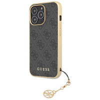 Guess 4G Charms Collection case for iPhone 14 Pro Max - gray