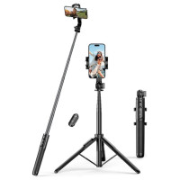 Ugreen Selfie stick / telescopic pole with stand and Bluetooth remote control 1.5m Ugreen LP586 - black