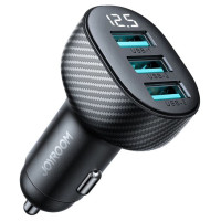 Joyroom JR-CCD03 3.4A car charger with 3x USB-A display - black