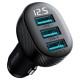 Joyroom JR-CCD03 3.4A car charger with 3x USB-A display - black