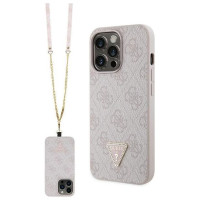 Guess GUHCP13LP4TDSCPP case for iPhone 13 Pro / 13 - pink Crossbody 4G Metal Logo