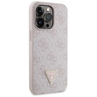Guess GUHCP13LP4TDSCPP case for iPhone 13 Pro / 13 - pink Crossbody 4G Metal Logo