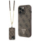 Guess GUHCP13LP4TDSCPW Case for iPhone 13 Pro / 13 - Brown Crossbody 4G Metal Logo