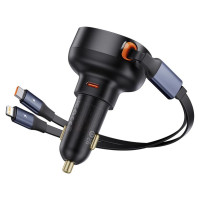 Baseus Enjoyment USB-C car charger with USB-C / Lightning 60W cable - black