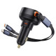 Baseus Enjoyment USB-C car charger with USB-C / Lightning 60W cable - black