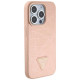Guess Croco Triangle Metal Logo case for iPhone 15 Pro - pink