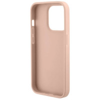 Guess Croco Triangle Metal Logo case for iPhone 15 Pro - pink
