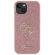 Guess Glitter Script Big 4G case for iPhone 15 - pink