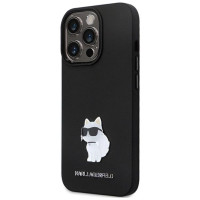 Karl Lagerfeld KLHCP14XSMHCNPK case for iPhone 14 Pro Max 6.7" - black Silicone C Metal Pin