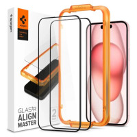 Spigen ALM Glass FC tempered glass for iPhone 15 Plus - black 2 pcs.