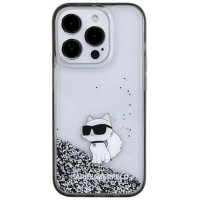 Karl Lagerfeld Liquid Glitter Choupette case for iPhone 15 Pro Max - transparent