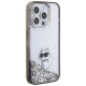 Karl Lagerfeld Liquid Glitter Choupette case for iPhone 15 Pro Max - transparent