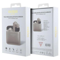 Guess GUTWSSU20ALEGP TWS Bluetooth Earphones + Dock Rose Gold/Rose Gold Printed Logo