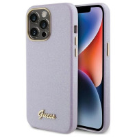 Guess Glitter Glossy Script case for iPhone 15 Pro Max - lilac