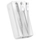 Joyroom Mini power bank with built-in cables Joyroom JR-PBC06 30W 10000mAh - white
